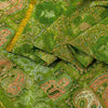 Sanskriti Vintage Sarees Green Zari Border Pure Silk Printed Sari Craft Sustainable Fabric