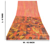 Sanskriti Vintage Sarees Indian Multi Pure Silk Printed Sari 5yd Craft Sustainable Fabric