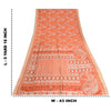 Sanskriti Vintage Sarees Orange Animal Printed 100% Pure Silk Sari Craft Sustainable Fabric