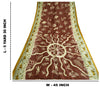 Sanskriti Vintage Sarees Indian Cream/Red Pure Silk Printed Sari Craft Sustainable Fabric