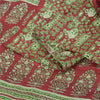 Sanskriti Vintage Sarees 5yd Quilting Felting Craft Sustainable Fabric Pure Silk Print Sari