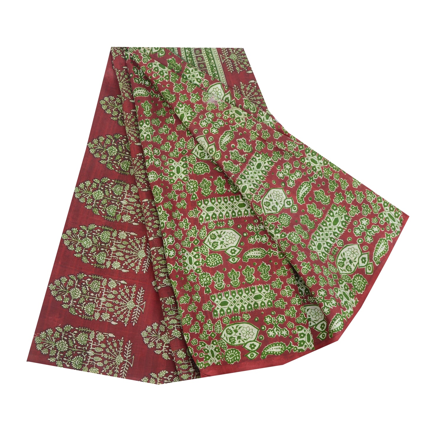 Sanskriti Vintage Sarees 5yd Quilting Felting Craft Sustainable Fabric Pure Silk Print Sari