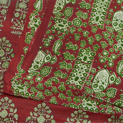 Sanskriti Vintage Sarees 5yd Quilting Felting Craft Sustainable Fabric Pure Silk Print Sari