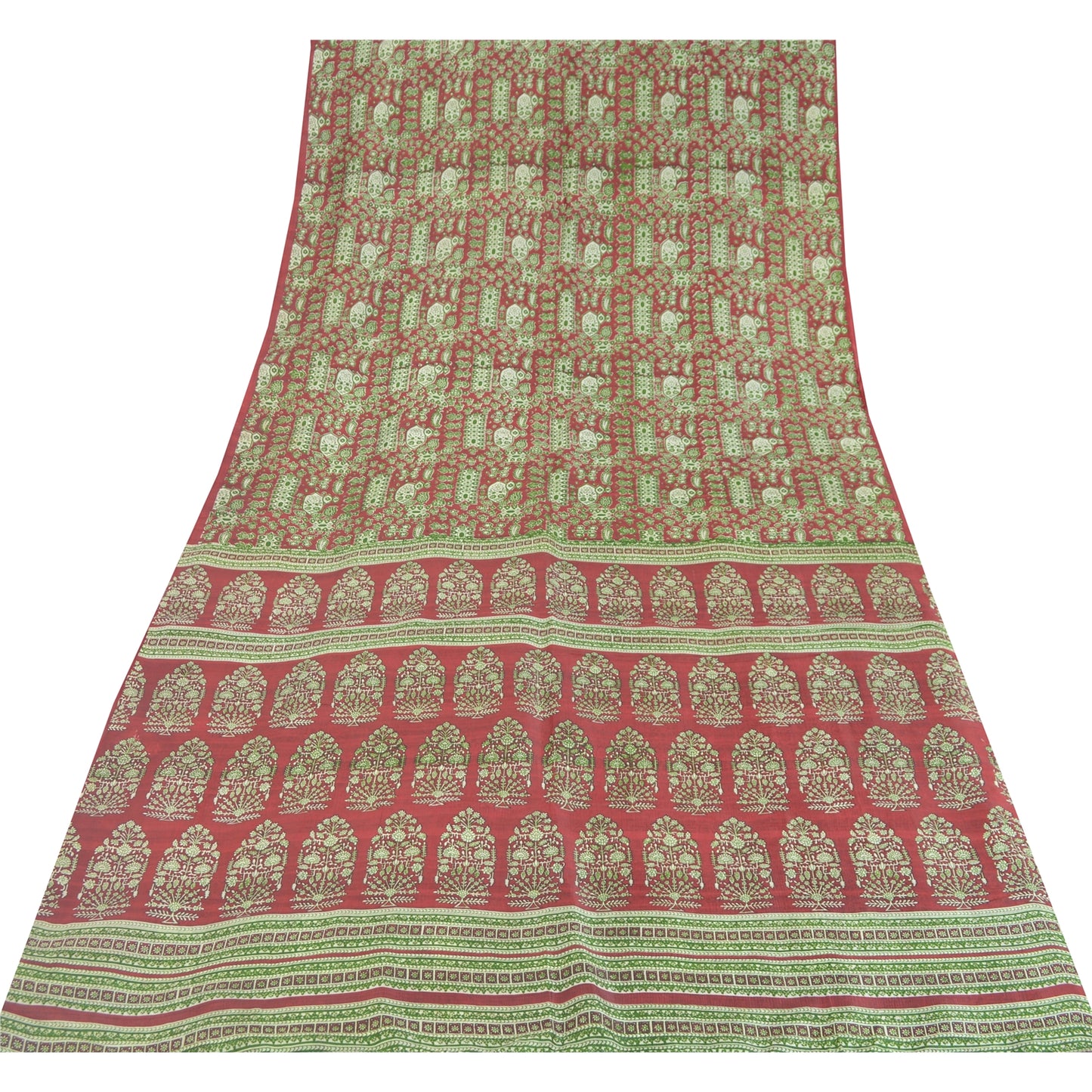 Sanskriti Vintage Sarees 5yd Quilting Felting Craft Sustainable Fabric Pure Silk Print Sari