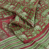 Sanskriti Vintage Sarees 5yd Quilting Felting Craft Sustainable Fabric Pure Silk Print Sari