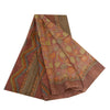 Sanskriti Vintage Sarees From India Red Pure Silk Floral Print Sari Craft Fabric
