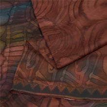 Load image into Gallery viewer, Sanskriti Vintage Sarees From India Brown Pure Silk Printed Sari Craft Fabric
