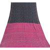 Sanskriti Vintage Sarees Indian Blue/Pink Pure Silk Printed Sari Craft Sustainable Fabric
