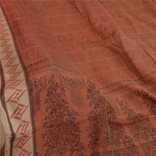 Load image into Gallery viewer, Sanskriti Vintage Brown Sarees 100% Pure Silk Printed Sari Craft 5 Yard Fabric
