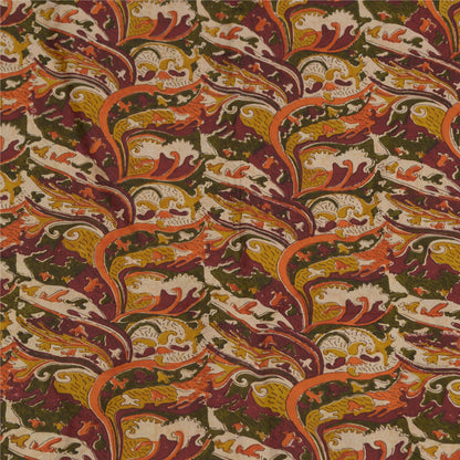 Sanskriti Vintage Sarier Fra Indien Multi Ren Silke Trykt Sari Håndværk Bæredygtigt Stoff