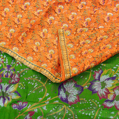 Sanskriti Vintage Sarees Pure Silk Quilting Felting Craft Sustainable Fabric Printed Sari