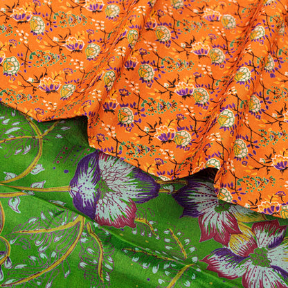 Sanskriti Vintage Sarees Pure Silk Quilting Felting Craft Sustainable Fabric Printed Sari