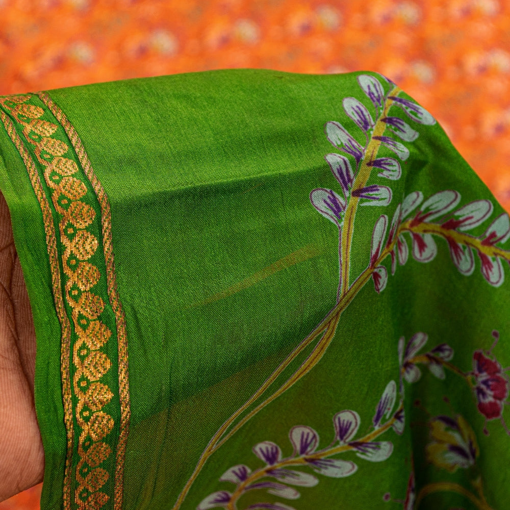 Sanskriti Vintage Sarees Pure Silk Quilting Felting Craft Sustainable Fabric Printed Sari