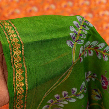 Sanskriti Vintage Sarees Pure Silk Quilting Felting Craft Sustainable Fabric Printed Sari