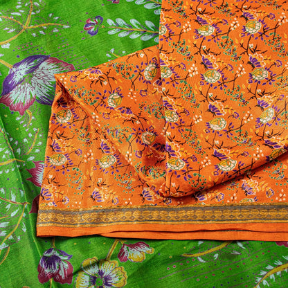 Sanskriti Vintage Sarees Pure Silk Quilting Felting Craft Sustainable Fabric Printed Sari