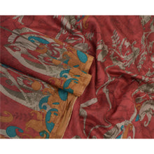 Load image into Gallery viewer, Sanskriti Vintage Sarees Red Pure Silk Quilting Felting Craft Fabric Print Sari
