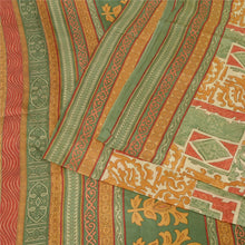 Load image into Gallery viewer, Sanskriti Vintage Multicolor Indian Sarees Pure Silk Printed Sari Craft Fabric
