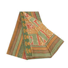 Load image into Gallery viewer, Sanskriti Vintage Multicolor Indian Sarees Pure Silk Printed Sari Craft Fabric
