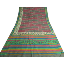 Load image into Gallery viewer, Sanskriti Vintage Sarees Multi Pure Silk Warli Art Printed Sari 5yd Craft Fabric
