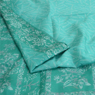 Sanskriti Vintage Sarees Blue Indian Pure Silk Printed Sari Soft Craft Fabric