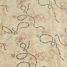 Load image into Gallery viewer, Sanskriti Vintage Sarees Indian Ivory Pure Silk Printed Sari 5YD Craft Fabric
