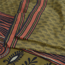 Load image into Gallery viewer, Sanskriti Vintage Sarees Indian Green Pure Silk Block Printed Sari Craft Fabric
