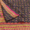 Sanskriti Vintage Sarees Indian Blue/Pink Pure Silk Printed Sari Craft Sustainable Fabric