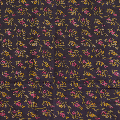 Sanskriti Vintage Sarees Indian Blue/Pink Pure Silk Printed Sari Craft Sustainable Fabric