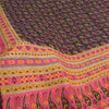 Sanskriti Vintage Sarees Indian Blue/Pink Pure Silk Printed Sari Craft Sustainable Fabric