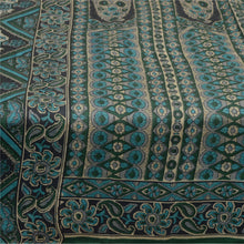 Load image into Gallery viewer, Sanskriti Vintage Sarees Green 100% Pure Silk Printed Sari Soft 5YD Craft Fabric
