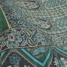Load image into Gallery viewer, Sanskriti Vintage Sarees Green 100% Pure Silk Printed Sari Soft 5YD Craft Fabric
