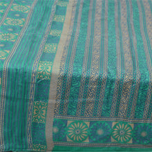Load image into Gallery viewer, Sanskriti Vintage Sarees Sea-Green 100% Pure Silk Printed Sari 5yd Craft Fabric
