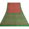 Sanskriti Vintage Sarees Red/Green Pure Silk Printed Sari Floral Craft Sustainable Fabric