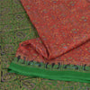 Sanskriti Vintage Sarees Indian Red 100% Pure Silk Printed Sari 5yd Craft Sustainable Fabric