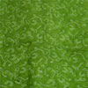 Sanskriti Vintage Sarees Green/Blue 100% Pure Silk Printed Sari 5yd Craft Sustainable Fabric