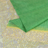 Sanskriti Vintage Sarees Green/Ivory 100% Pure Silk Printed Sari Craft Sustainable Fabric