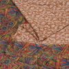 Sanskriti Vintage Sarees Light-Brown Pure Silk Printed Sari Floral Craft Sustainable Fabric