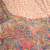 Sanskriti Vintage Sarees Light-Brown Pure Silk Printed Sari Floral Craft Sustainable Fabric