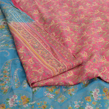 Load image into Gallery viewer, Sanskriti Vintage Sarees Pink/Blue 100% Pure Silk Printed Sari 5yd Craft Fabric
