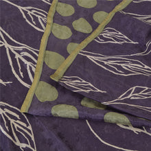 Load image into Gallery viewer, Sanskriti Vintage Sarees Indian Purple Pure Silk Printed Sari 5yd Craft Fabric
