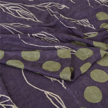 Load image into Gallery viewer, Sanskriti Vintage Sarees Indian Purple Pure Silk Printed Sari 5yd Craft Fabric
