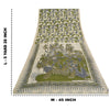 Sanskriti Vintage Sarees Indian Ivory Pure Silk Printed Sari 5 yard Craft Sustainable Fabric