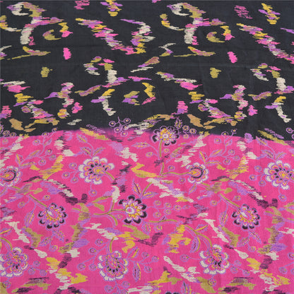 Sanskriti Vintage Sarees Pure Silk 5yd Quilting Felting Craft Sustainable Fabric Print Sari