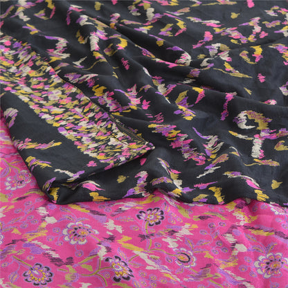 Sanskriti Vintage Sarees Pure Silk 5yd Quilting Felting Craft Sustainable Fabric Print Sari