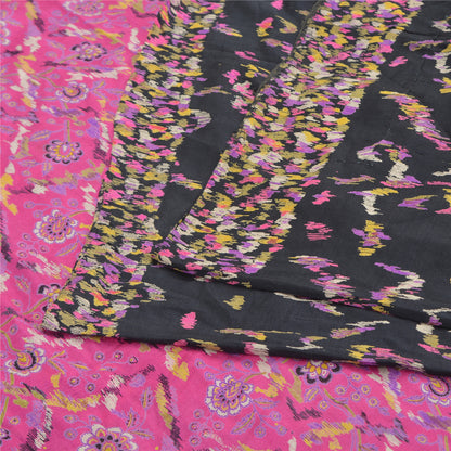 Sanskriti Vintage Sarees Pure Silk 5yd Quilting Felting Craft Sustainable Fabric Print Sari