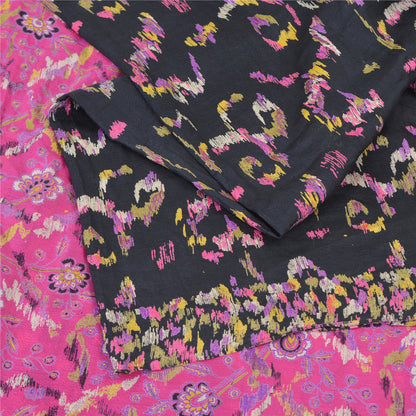 Sanskriti Vintage Sarees Pure Silk 5yd Quilting Felting Craft Sustainable Fabric Print Sari