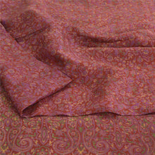 Load image into Gallery viewer, Sanskriti Vintage Sarees Indian Dark Red Pure Silk Printed Sari 5yd Craft Fabric
