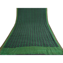 Load image into Gallery viewer, Sanskriti Vintage Sarees Purple/Green Woven Print Pure Silk Sari Craft Fabric
