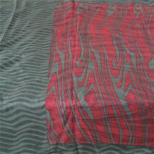 Load image into Gallery viewer, Sanskriti Vintage Sarees Indian Red/Gray Pure Silk Printed Sari 5yd Craft Fabric

