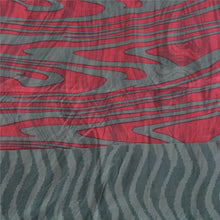 Load image into Gallery viewer, Sanskriti Vintage Sarees Indian Red/Gray Pure Silk Printed Sari 5yd Craft Fabric
